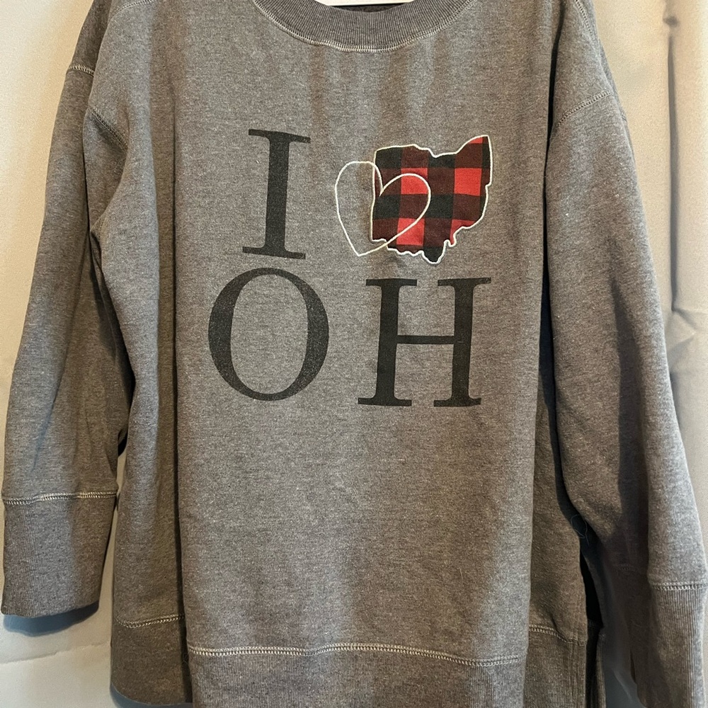 Maurices Gray Boxy Sweatshirt with Ohio Design